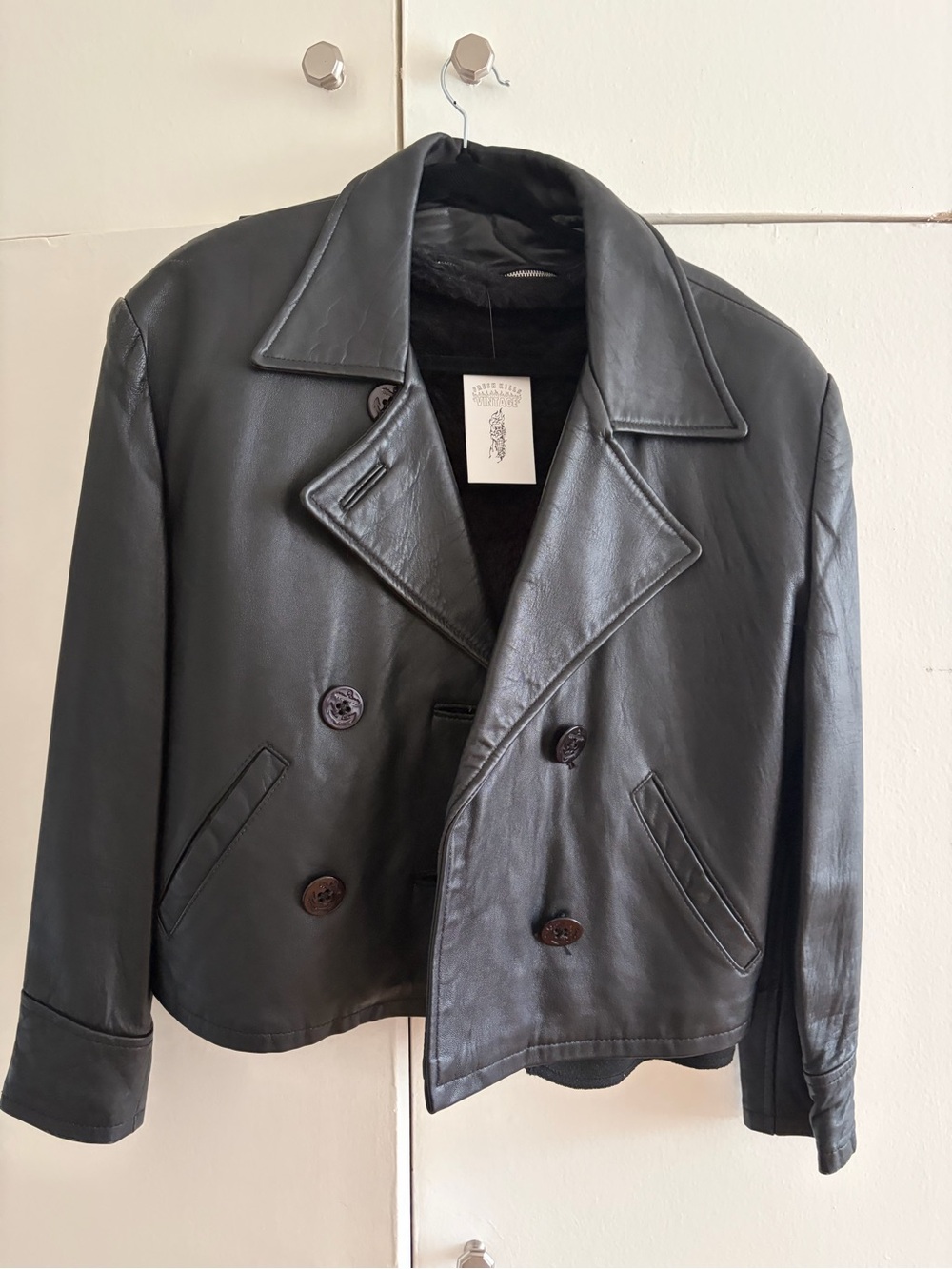 Vintage Double-Breasted Leather Jacket